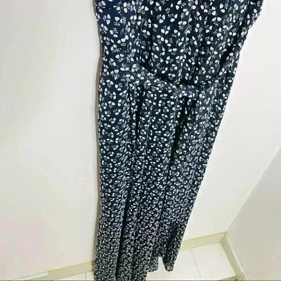 J. Crew Point Sur Sparkle Indigo Floral Jumpsuit Belted Bohemian Coastal Preppy - Picture 8 of 10